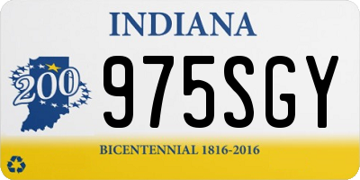 IN license plate 975SGY