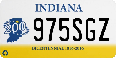 IN license plate 975SGZ