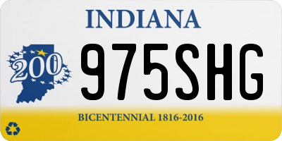 IN license plate 975SHG