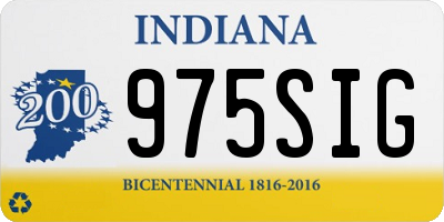 IN license plate 975SIG