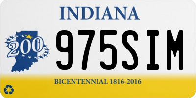 IN license plate 975SIM