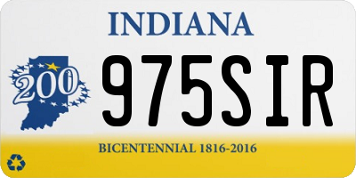 IN license plate 975SIR