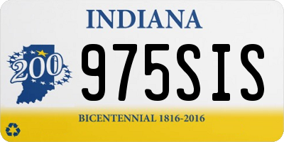 IN license plate 975SIS