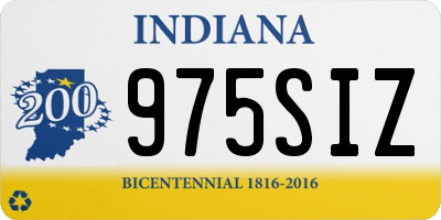 IN license plate 975SIZ
