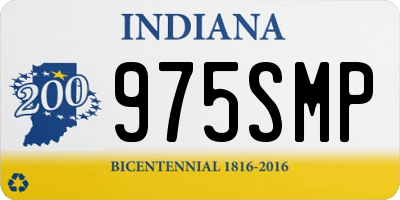 IN license plate 975SMP