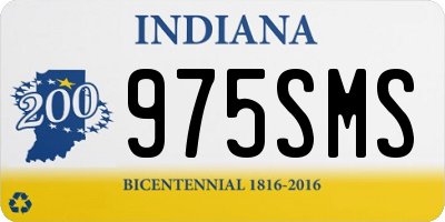 IN license plate 975SMS