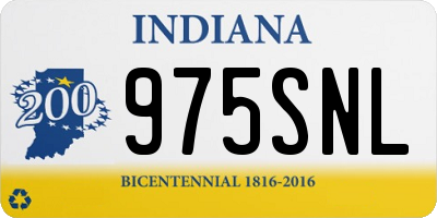IN license plate 975SNL