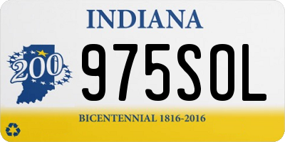 IN license plate 975SOL