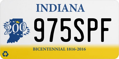 IN license plate 975SPF