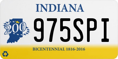 IN license plate 975SPI
