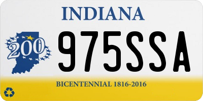 IN license plate 975SSA