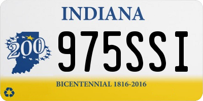 IN license plate 975SSI