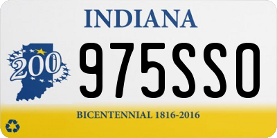 IN license plate 975SSO