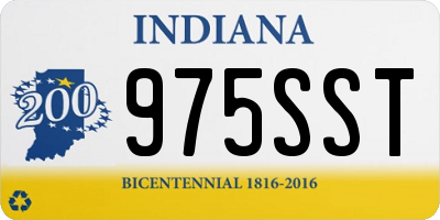 IN license plate 975SST