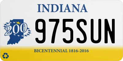 IN license plate 975SUN