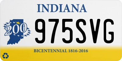 IN license plate 975SVG