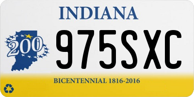 IN license plate 975SXC
