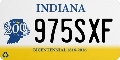 IN license plate 975SXF
