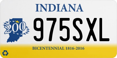 IN license plate 975SXL