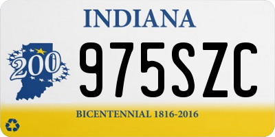 IN license plate 975SZC
