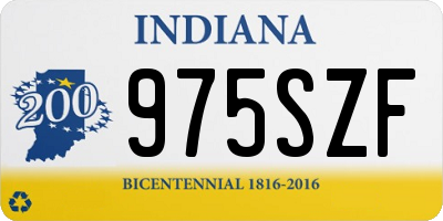 IN license plate 975SZF