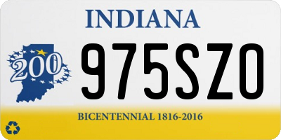 IN license plate 975SZO