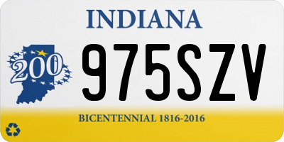 IN license plate 975SZV