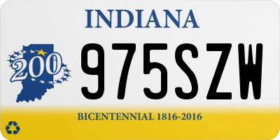 IN license plate 975SZW