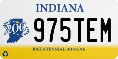 IN license plate 975TEM