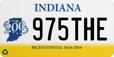 IN license plate 975THE