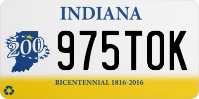 IN license plate 975TOK