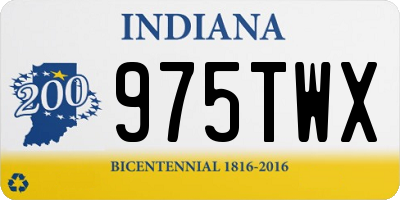 IN license plate 975TWX
