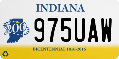 IN license plate 975UAW