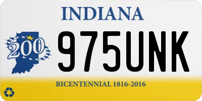 IN license plate 975UNK