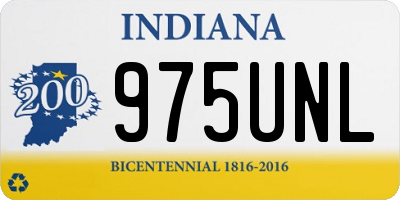 IN license plate 975UNL