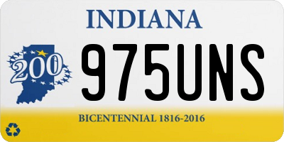 IN license plate 975UNS