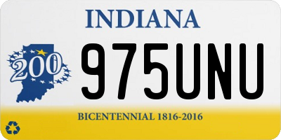 IN license plate 975UNU