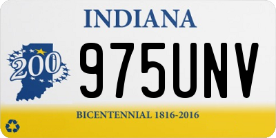 IN license plate 975UNV