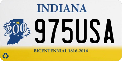 IN license plate 975USA