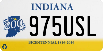 IN license plate 975USL