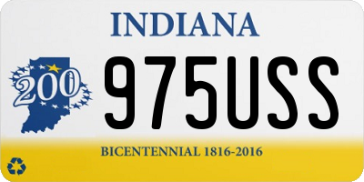IN license plate 975USS