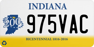 IN license plate 975VAC