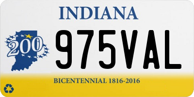 IN license plate 975VAL