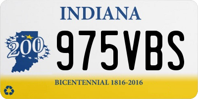 IN license plate 975VBS