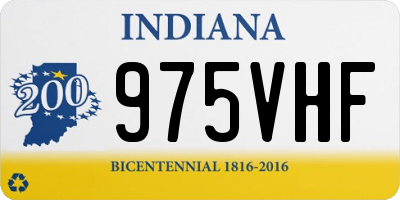 IN license plate 975VHF