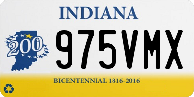 IN license plate 975VMX