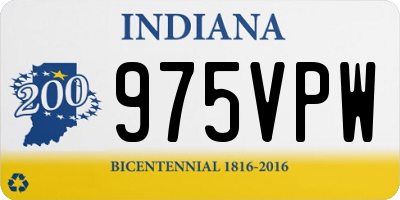 IN license plate 975VPW