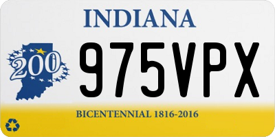 IN license plate 975VPX