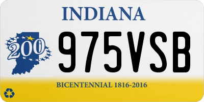 IN license plate 975VSB