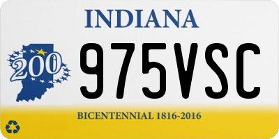 IN license plate 975VSC